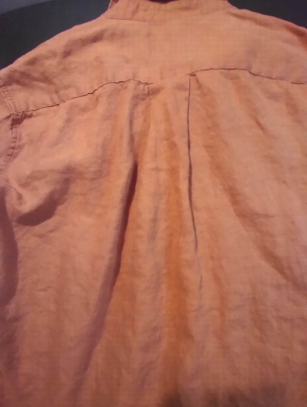 Quince Linen Button-Up Shirt - Rust Brown Button Front Long Sleeve Size L Office - Picture 4 of 8